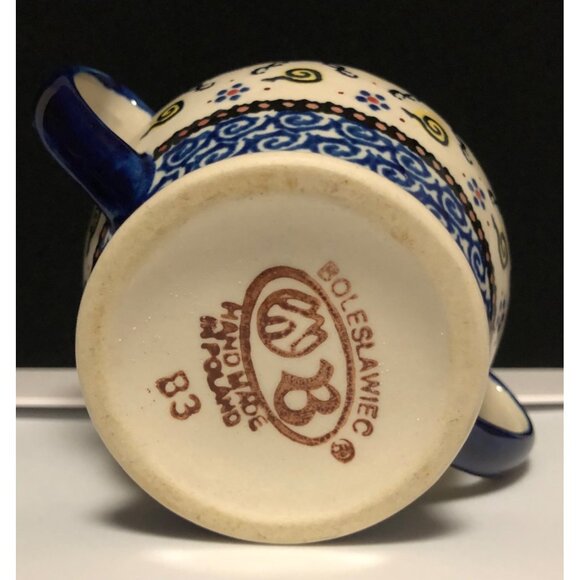 Polish Pottery Boleslawiec Stoneware  Confetti, Festive Garden, Sugar & Creamer - Picture 5 of 8